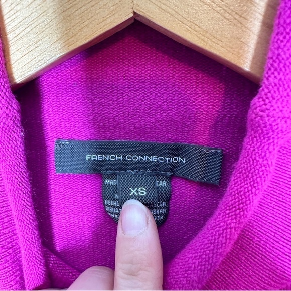 French connection hot pink ribbed turtle neck sweater - Picture 3 of 5